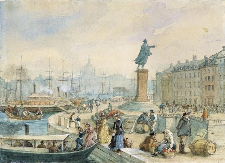 Skeppsbron vid Gustav IIIs staty